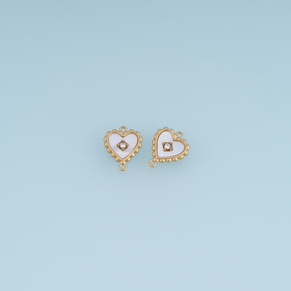 Shell Heart Connector ,14K Gold Exquisite Connector Charm DIY Charm for Necklace Bracelet Making
