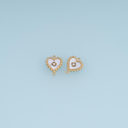 Shell Heart Connector ,14K Gold Exquisite Connector Charm DIY Charm for Necklace Bracelet Making