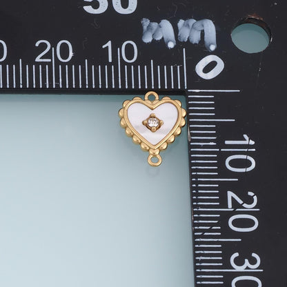 Shell Heart Connector ,14K Gold Exquisite Connector Charm DIY Charm for Necklace Bracelet Making
