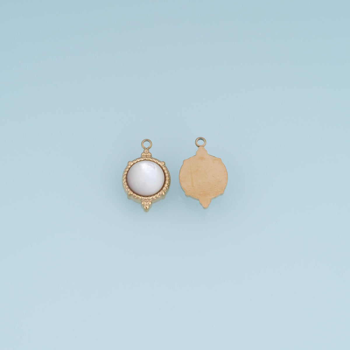 Pearl Round Charm Pendant for Jewelry Making