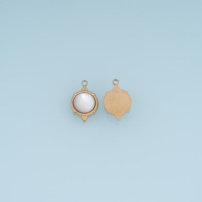 Pearl Round Charm Pendant for Jewelry Making