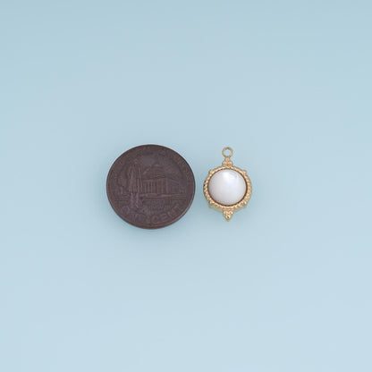 Pearl Round Charm Pendant for Jewelry Making