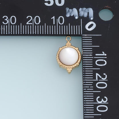 Pearl Round Charm Pendant for Jewelry Making