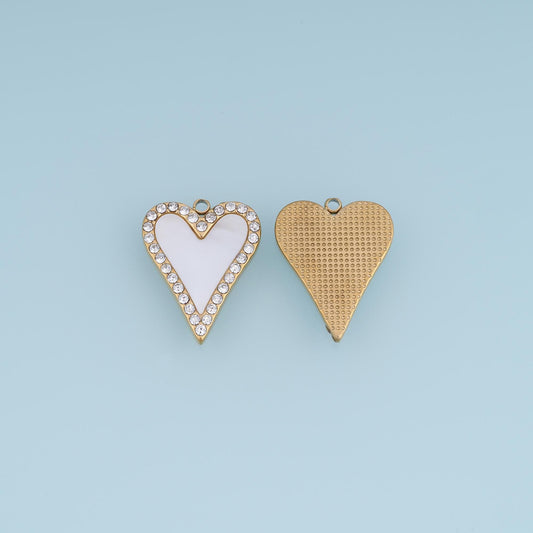 Shell Heart Pendant ,14K Gold Exquisite Charm DIY Charm for Necklace Bracelet Making