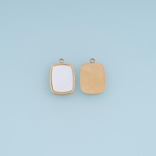 Shell Rectangle Pendant ,14K Gold Exquisite Charm DIY Charm for Necklace Bracelet Making