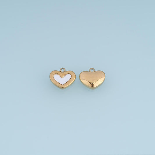Shell Heart Pendant ,14K Gold Exquisite Charm DIY Charm for Necklace Bracelet Making