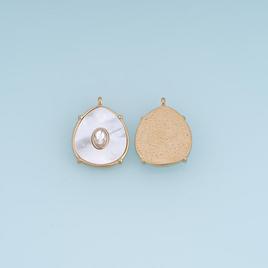 Shell Teardrop Pendant ,14K Gold Exquisite Charm DIY Charm for Necklace Bracelet Making