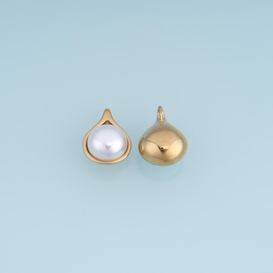 Pearl Teardrop Pendant ,14K Gold Exquisite Charm DIY Charm for Necklace Bracelet Making