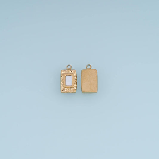 Shell Rectangle Pendant ,14K Gold Exquisite Charm DIY Charm for Necklace Bracelet Making
