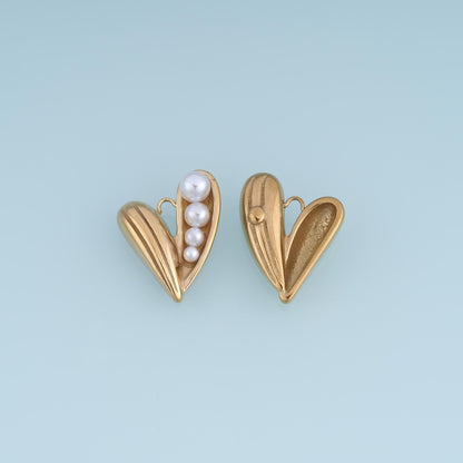 Pearl Heart Charm Pendant for Jewelry Making