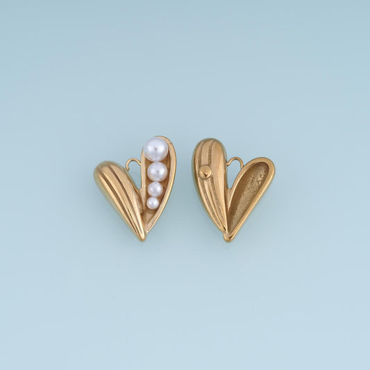 Pearl Heart Pendant ,14K Gold Exquisite Charm DIY Charm for Necklace Bracelet Making
