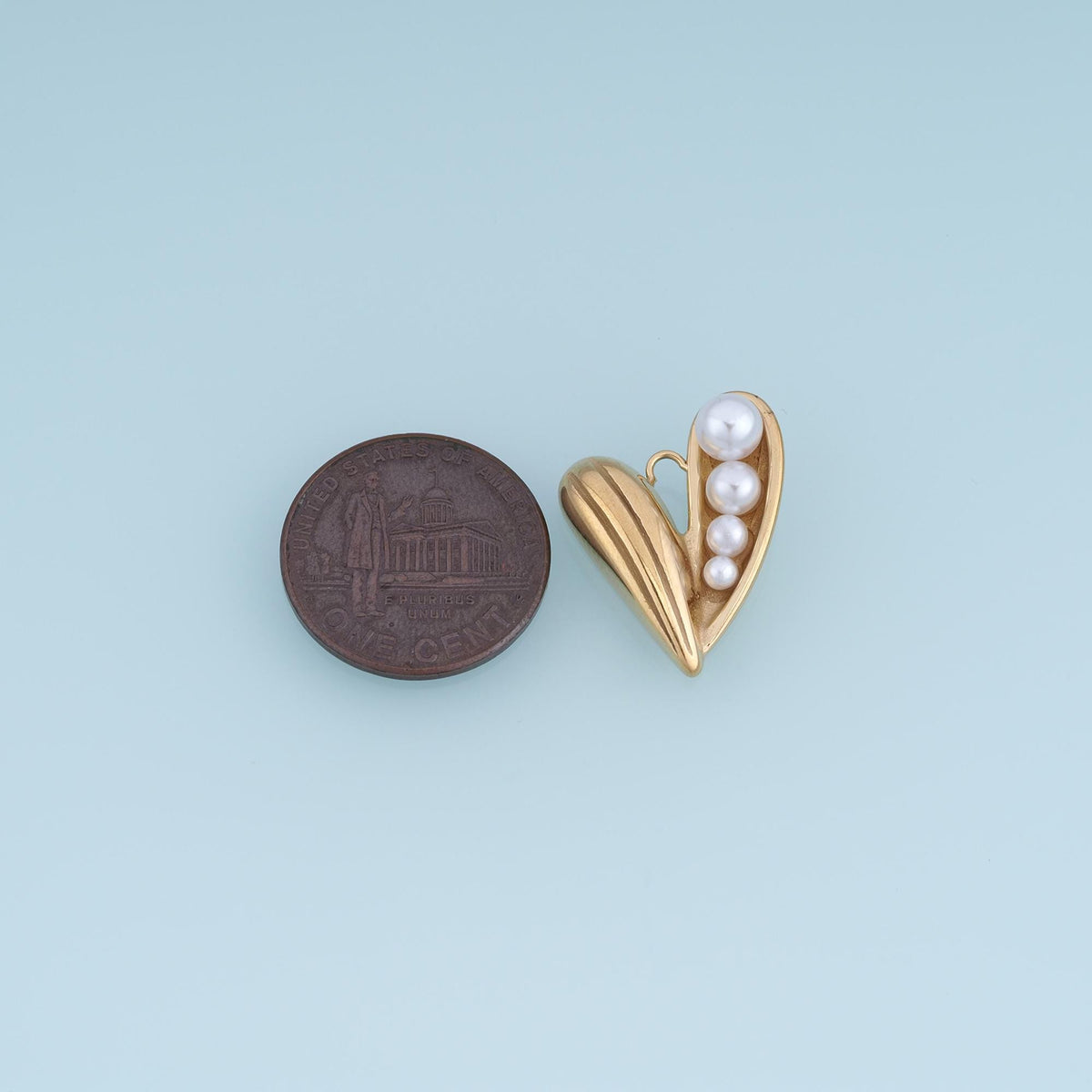 Pearl Heart Charm Pendant for Jewelry Making