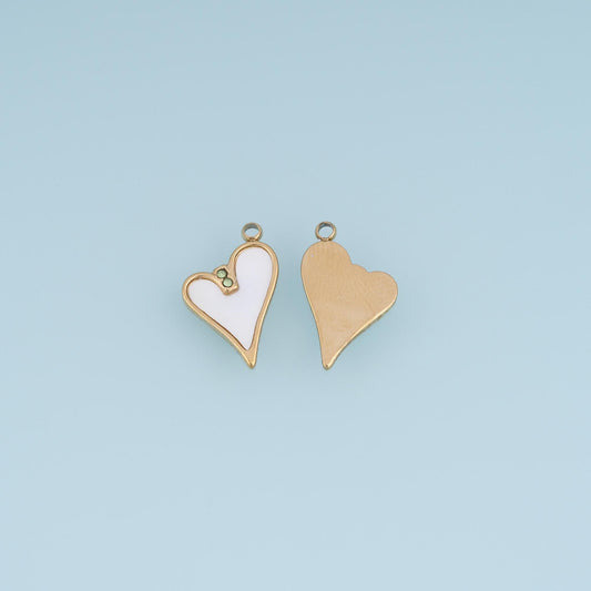 Shell Heart Pendant ,14K Gold Exquisite Charm DIY Charm for Necklace Bracelet Making