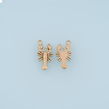 Lobster Pendant,14K Gold Beach Vacation Charm DIY Charm for Necklace Bracelet Making