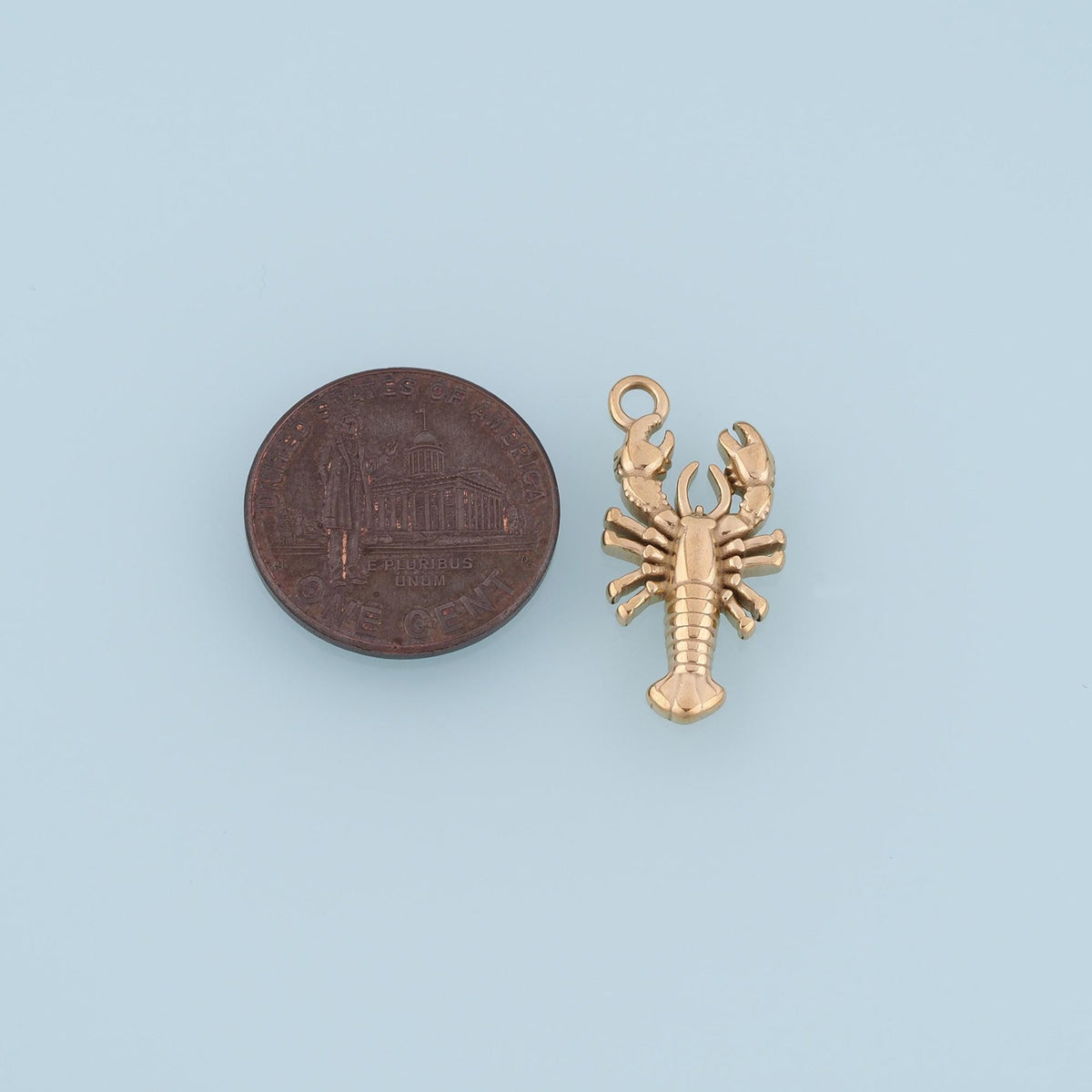 Lobster Pendant,14K Gold Beach Vacation Charm DIY Charm for Necklace Bracelet Making