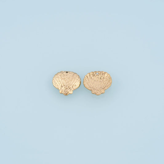 Vintage Relief Scallop Pendant,14K Gold Soft French Style Charm DIY Charm for Necklace Bracelet Making