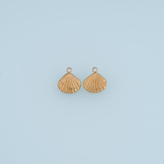 Scallop Shell Pendant,14K Gold Ocean Sea Charm DIY Charm for Necklace Bracelet Making