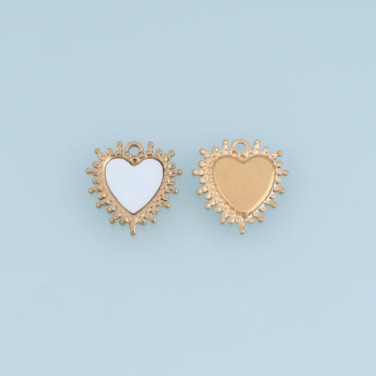 Shell Heart Pendant ,14K Gold Exquisite Charm DIY Charm for Necklace Bracelet Making
