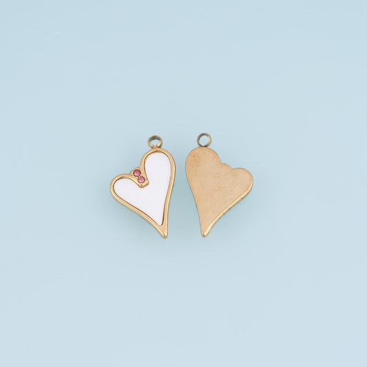 Shell Heart Pendant ,14K Gold Exquisite Charm DIY Charm for Necklace Bracelet Making