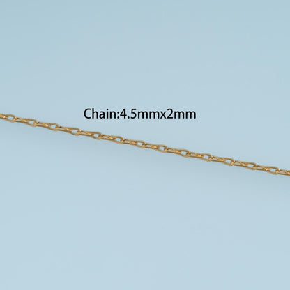 14K Gold Paperclip Paperclip Chain 3.28 ft, 16.40 ft for Jewelry Making