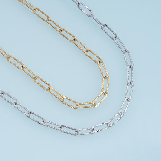 Stainless Steel Texture Oval Chain,14K Gold Stainless Steel Chain,Waterproof Chain for DIY Necklace Bracelet Making