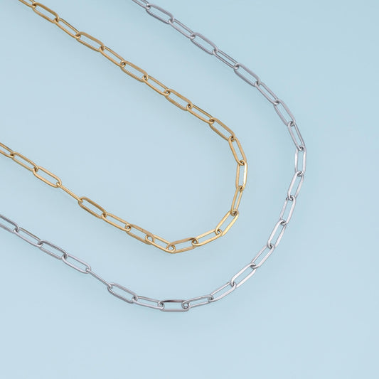 Stainless Steel Flat Oval Chain, 14K Gold Stainless Steel Chain,Waterproof Chain for DIY Necklace Bracelet Making