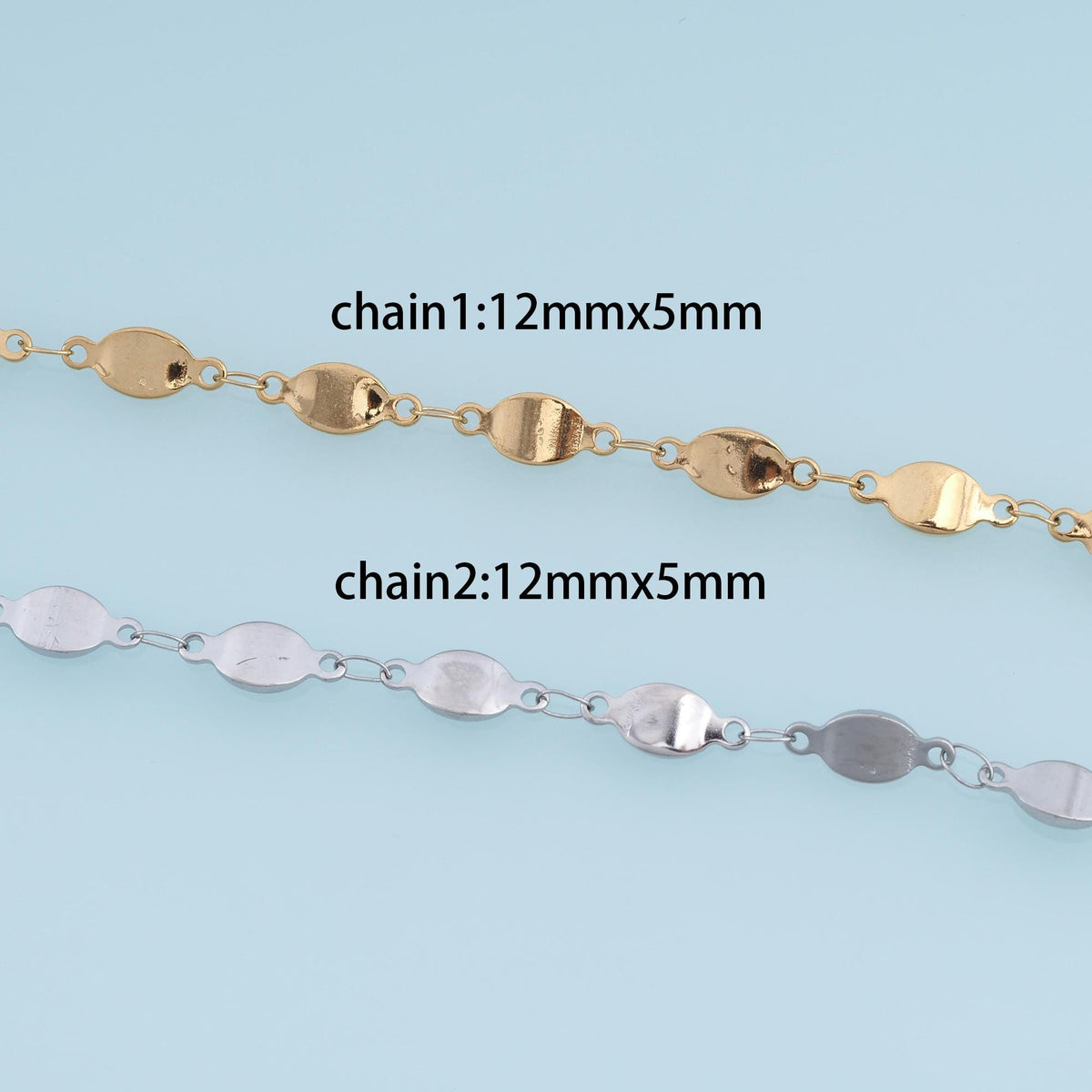 14K Gold Oval Oval Chain 3.28 ft, 16.40 ft for Jewelry Making