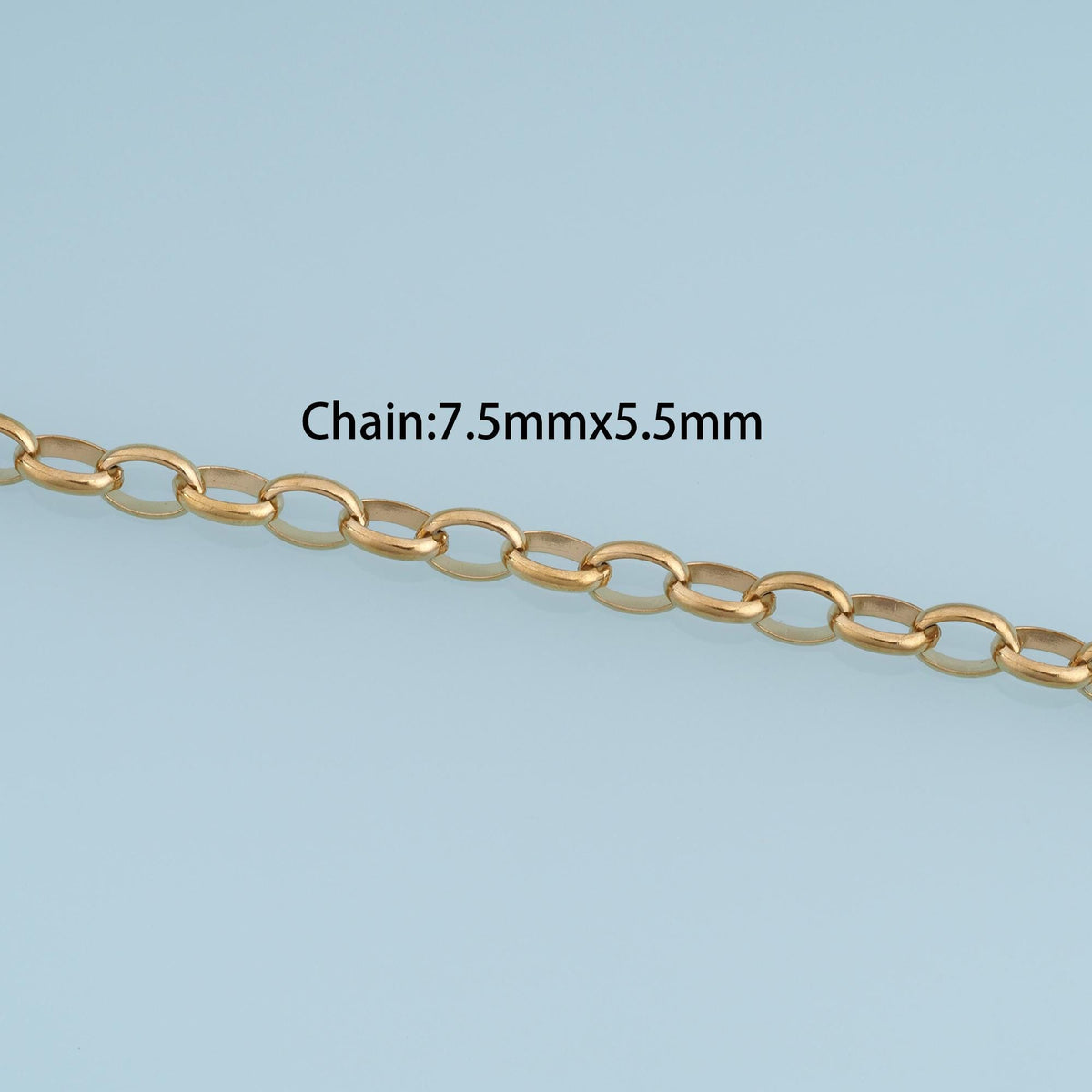 Stainless Steel Oval Link Chain,14K Gold Stainless Steel Chain,Waterproof Chain for DIY Necklace Bracelet Making