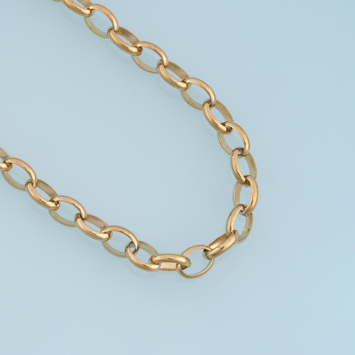 Stainless Steel Oval Link Chain,14K Gold Stainless Steel Chain,Waterproof Chain for DIY Necklace Bracelet Making