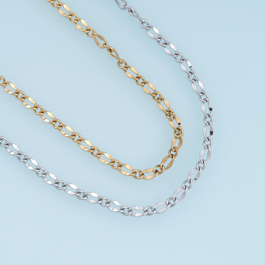 Stainless Steel Figaro Chain, 14K Gold Stainless Steel Chain,Waterproof Chain for DIY Necklace Bracelet Making