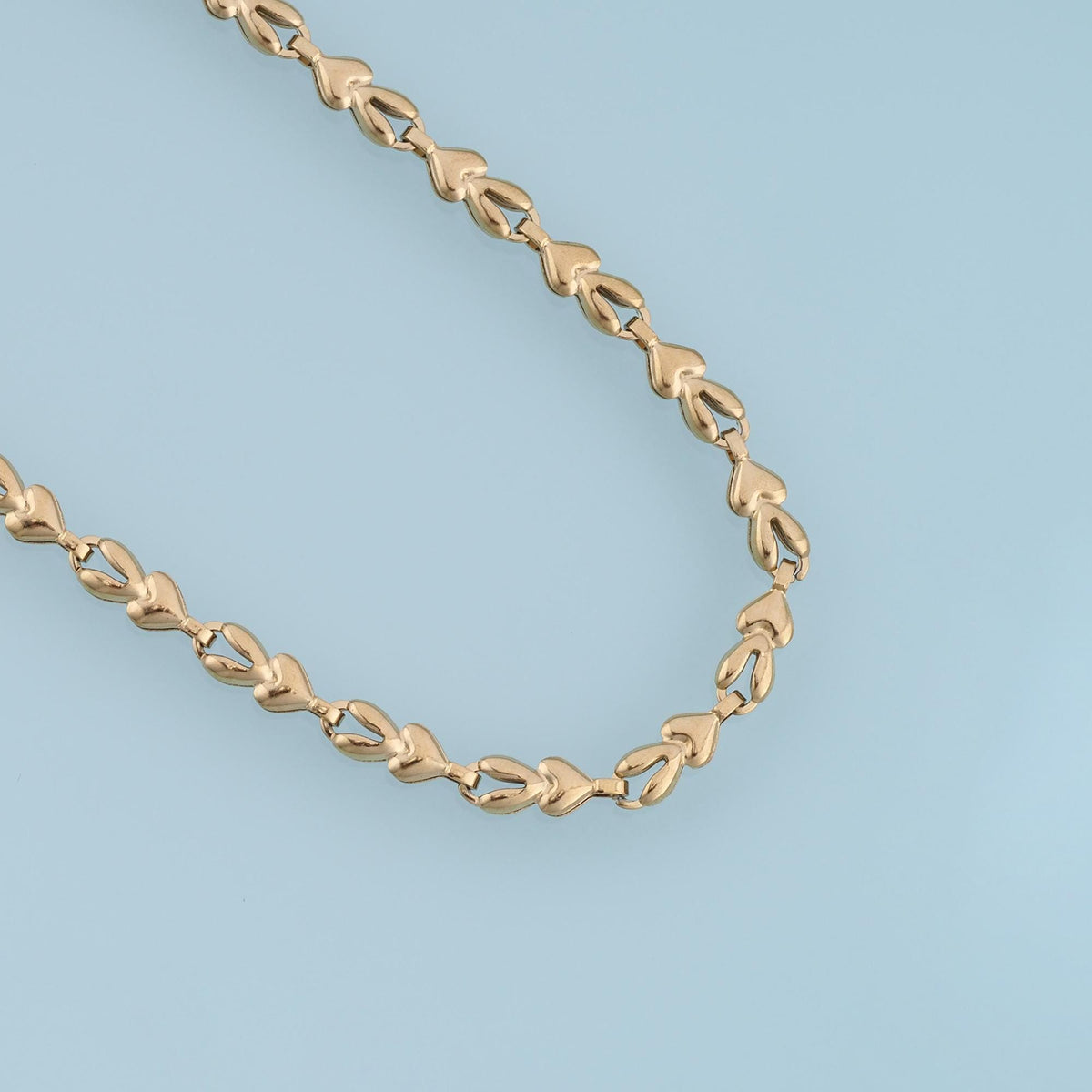 Stainless Steel Heart Chain,14K Gold Stainless Steel Chain,Waterproof Chain for DIY Necklace Bracelet Making