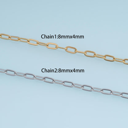 14K Gold Oval Oval Chain 3.28 ft, 16.40 ft for Jewelry Making