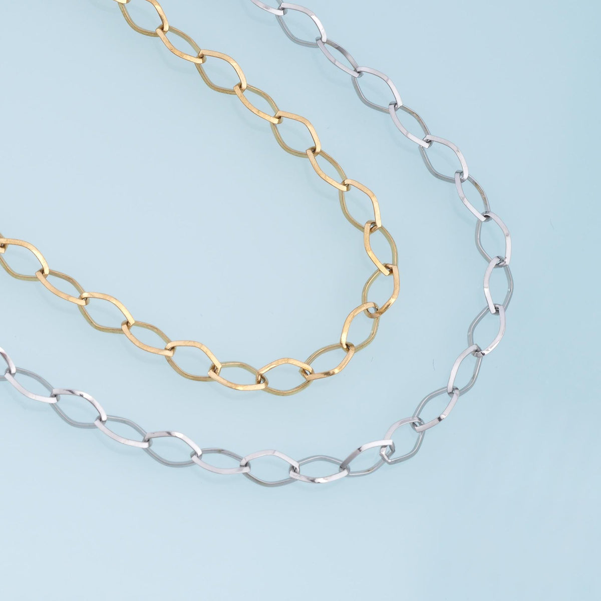 Stainless Steel Rhombus Chain, 14K Gold Stainless Steel Chain,Waterproof Chain for DIY Necklace Bracelet Making
