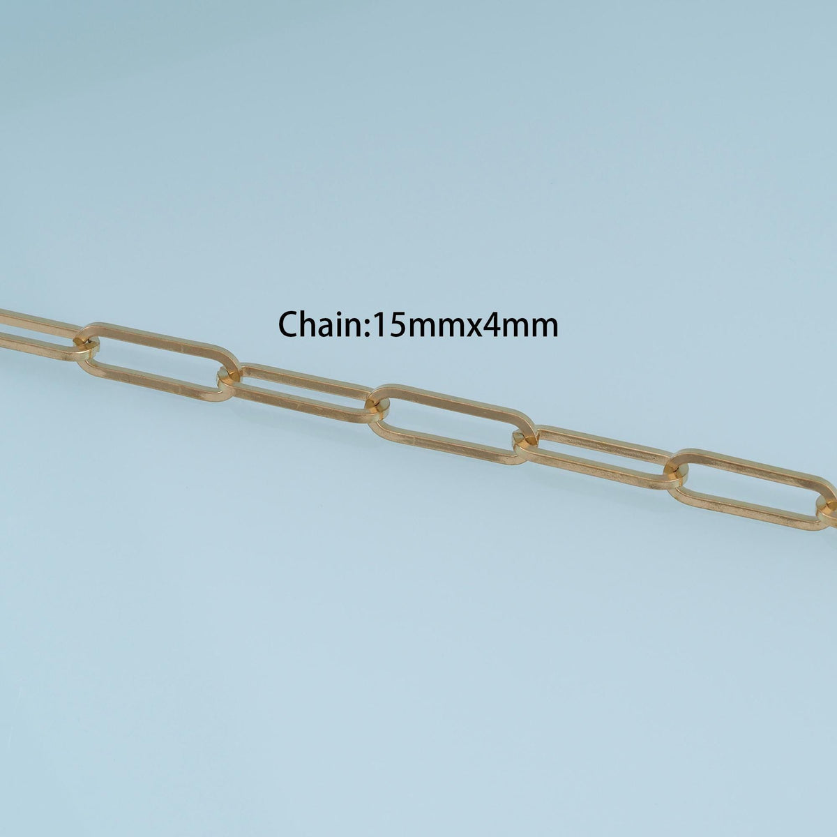 Stainless Steel Paperclip Chain, 14K Gold Stainless Steel Chain,Waterproof Chain for DIY Necklace Bracelet Making