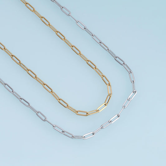 Stainless Steel Flat Oval Chain, 14K Gold Stainless Steel Chain,Waterproof Chain for DIY Necklace Bracelet Making