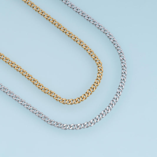 Stainless Steel Flat Cuba Chain, 14K Gold Stainless Steel Chain,Waterproof Chain for DIY Necklace Bracelet Making
