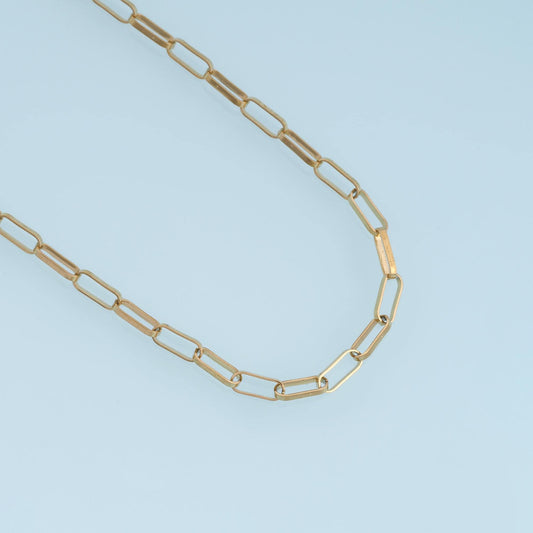 Stainless Steel Flat Rectangle Chain, 14K Gold Stainless Steel Chain,Waterproof Chain for DIY Necklace Bracelet Making
