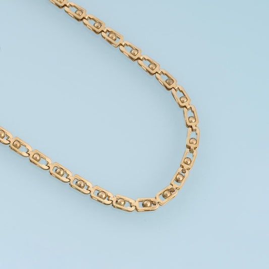 Stainless Steel Rectangle Bead Chain, 14K Gold Stainless Steel Chain,Waterproof Chain for DIY Necklace Bracelet Making