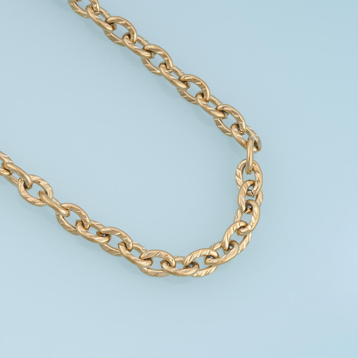 Stainless Steel Oval Link Chain, 14K Gold Stainless Steel Chain,Waterproof Chain for DIY Necklace Bracelet Making