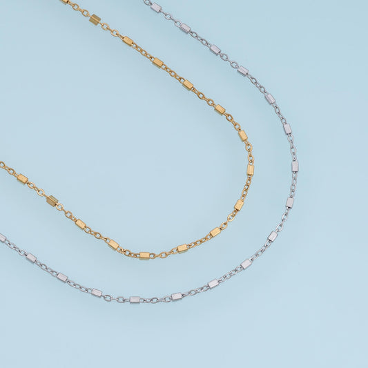 Stainless Steel Cube Link Chain, 14K Gold Stainless Steel Chain,Waterproof Chain for DIY Necklace Bracelet Making