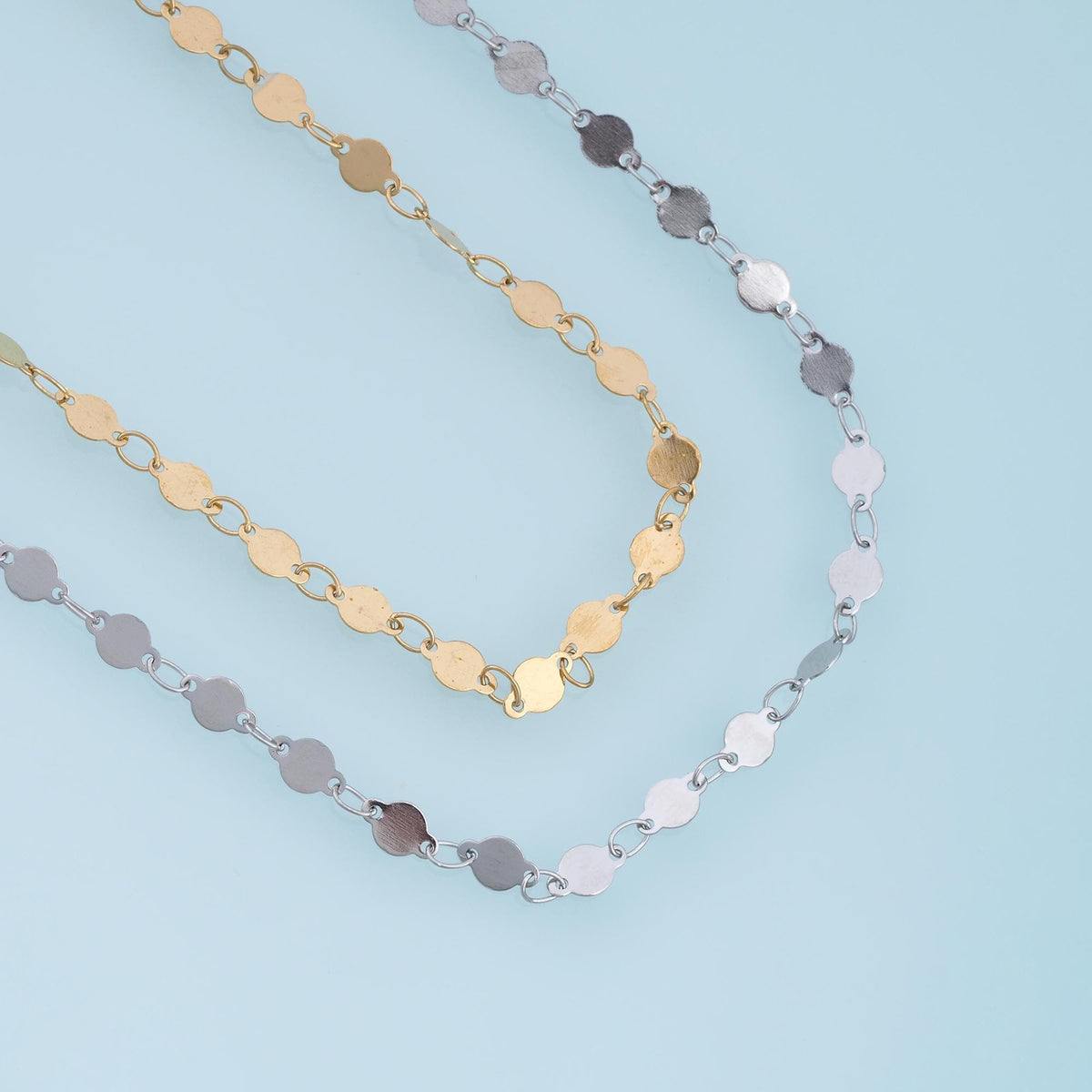 Stainless Steel Round Link Chain, 14K Gold Stainless Steel Chain,Waterproof Chain for DIY Necklace Bracelet Making