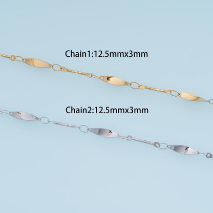 Stainless Steel Twisted Oval Link Chain, 14K Gold Stainless Steel Chain,Waterproof Chain for DIY Necklace Bracelet Making