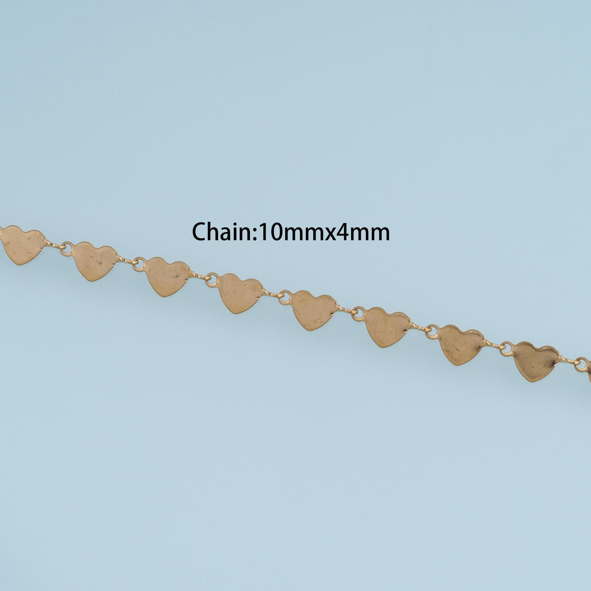 Stainless Steel Heart Link Chain, 14K Gold Stainless Steel Chain,Waterproof Chain for DIY Necklace Bracelet Making