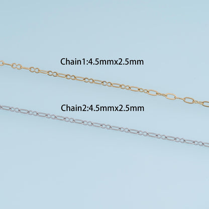 Stainless Steel Oval Wave Link Chain, 14K Gold Stainless Steel Chain,Waterproof Chain for DIY Necklace Bracelet Making