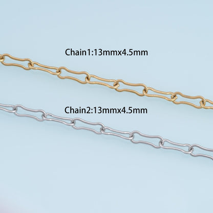 Stainless Steel Gourd Chain, 14K Gold Stainless Steel Chain,Waterproof Chain for DIY Necklace Bracelet Making