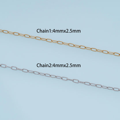 Stainless Steel Oval Link Chain, 14K Gold Stainless Steel Chain,Waterproof Chain for DIY Necklace Bracelet Making