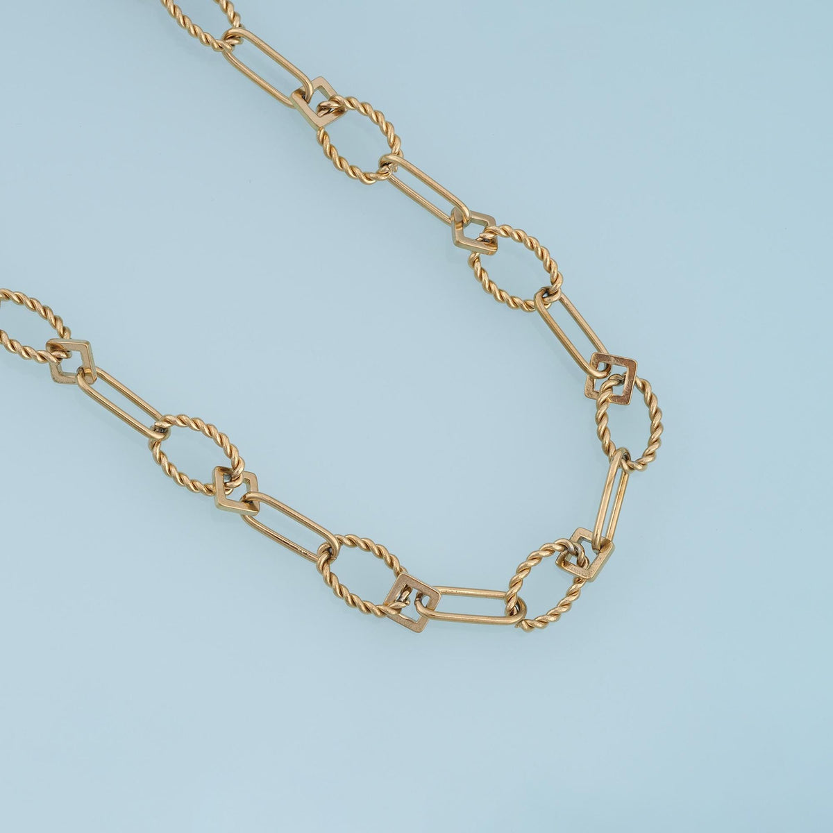 Stainless Steel Twisted Oval Link Chain, 14K Gold Stainless Steel Chain,Waterproof Chain for DIY Necklace Bracelet Making