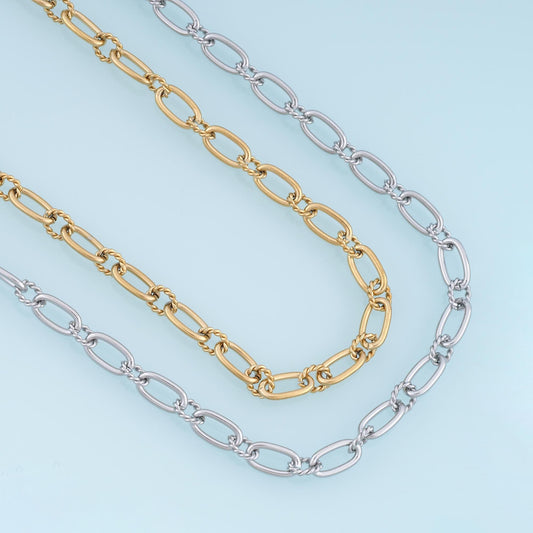 Stainless Steel Oval Link Chain, 14K Gold Stainless Steel Chain,Waterproof Chain for DIY Necklace Bracelet Making