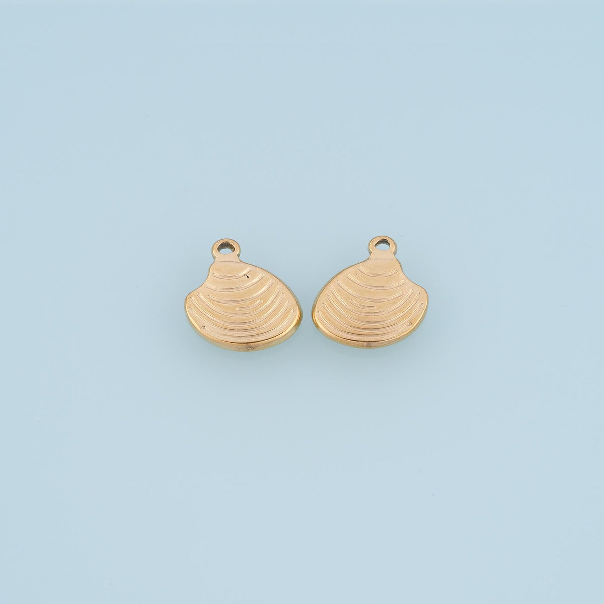 Clam Shell Pendant,14K Gold Minimal Ocean Theme Charm DIY Charm for Necklace Bracelet Making