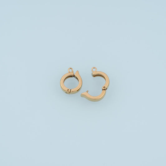 Round Snap Fit,14K Gold Waterproof Never Fade Jewelry Connector Charm DIY Charm for Necklace Bracelet Making